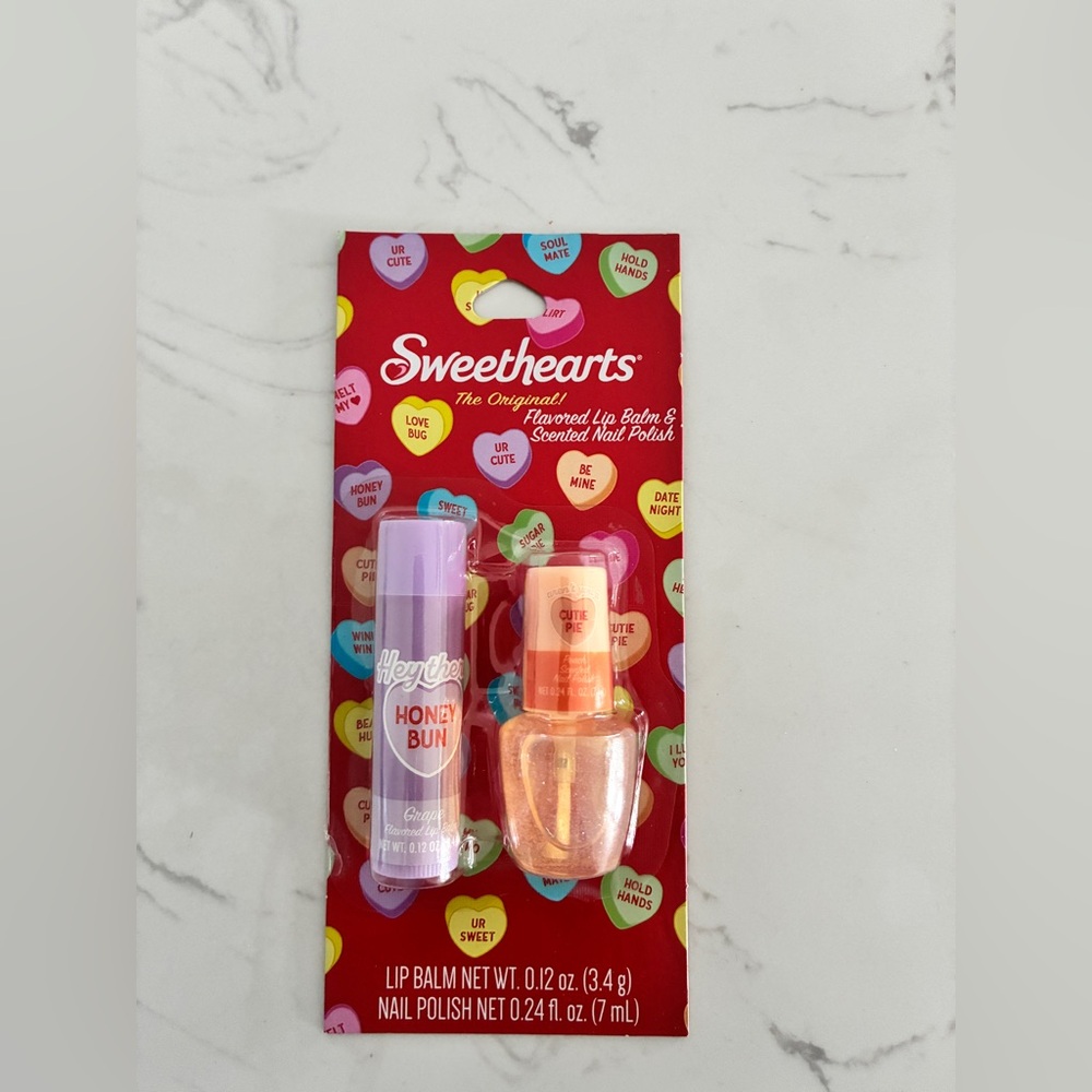 Sweethearts “Honey Bun / Cutie Pie” Lip Balm & Nail Polish Set – NEW